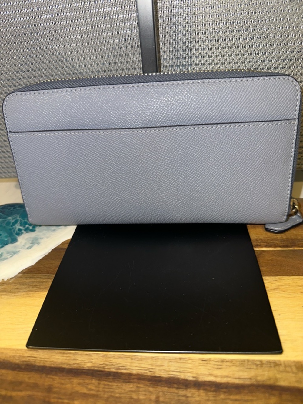 Coach Zip-Around Wallet in Light Blue-Gray - Picture 2 of 4